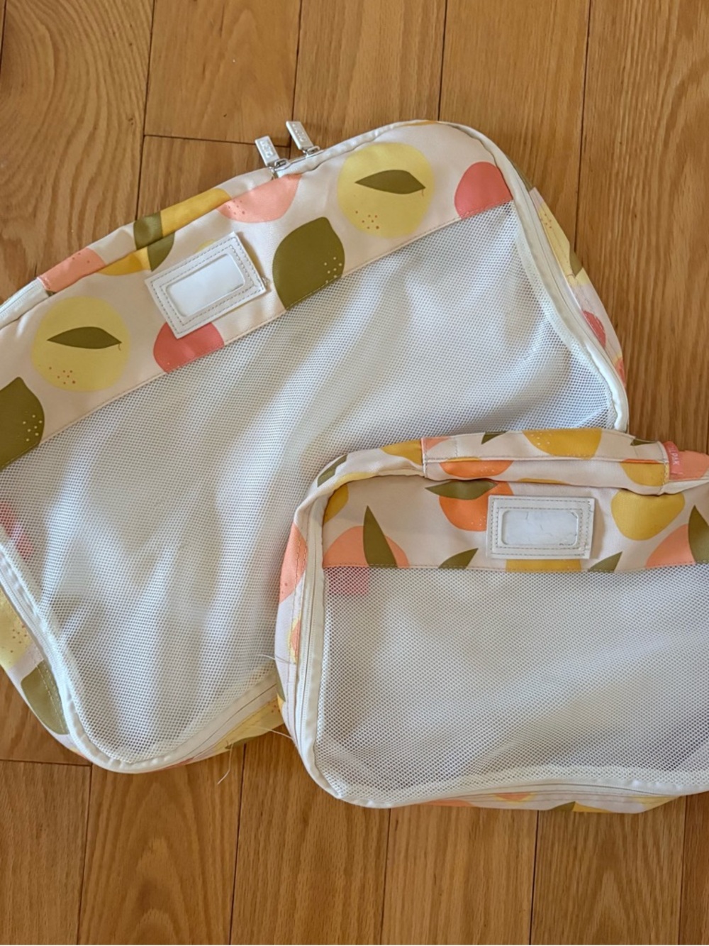 Fruit Print Packing Cubes - Peach & Yellow